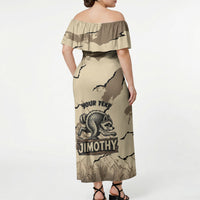 Personalized Jimothy the Raccoon Off Shoulder Maxi Dress Midnight Snack Patrol