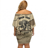 Personalized Jimothy the Raccoon Off Shoulder Short Dress Midnight Snack Patrol