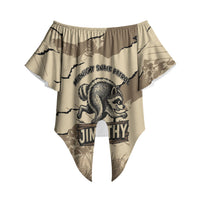 Personalized Jimothy the Raccoon Off Shoulder Wrap Waist Top Midnight Snack Patrol