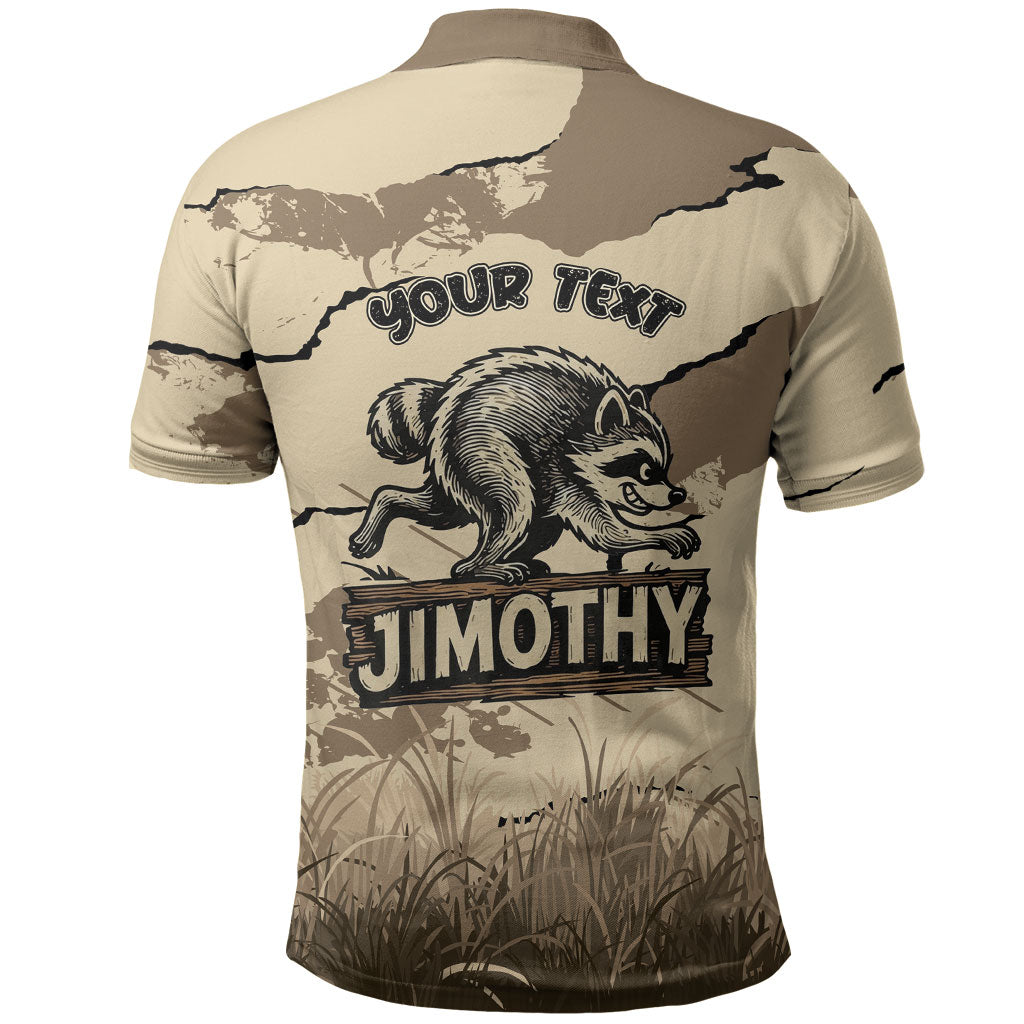 Personalized Jimothy the Raccoon Polo Shirt Midnight Snack Patrol