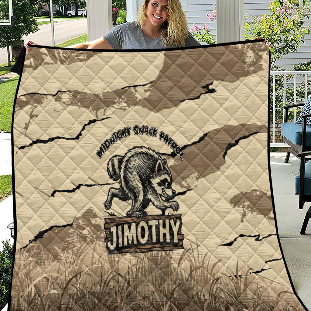 Jimothy the Raccoon Quilt Midnight Snack Patrol