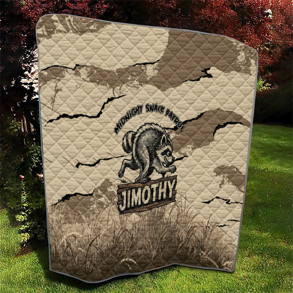 Jimothy the Raccoon Quilt Midnight Snack Patrol