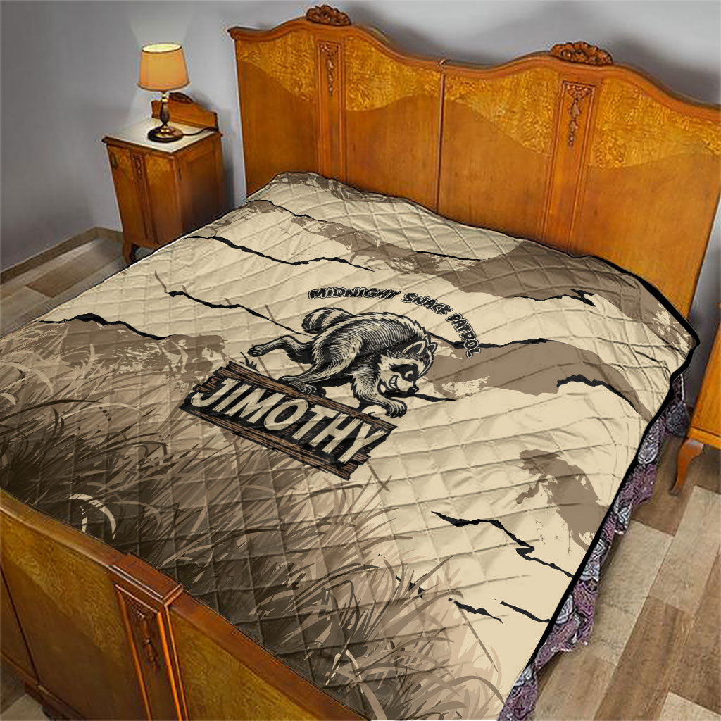 Jimothy the Raccoon Quilt Midnight Snack Patrol