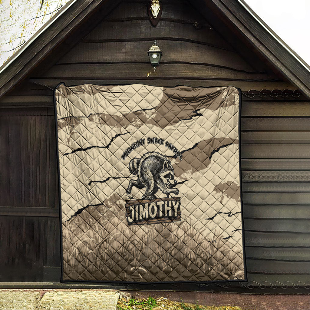 Jimothy the Raccoon Quilt Midnight Snack Patrol