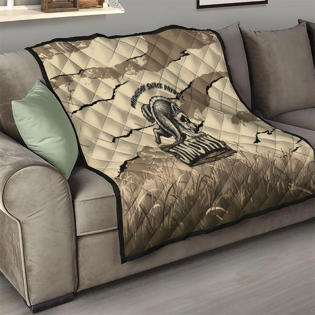 Jimothy the Raccoon Quilt Midnight Snack Patrol
