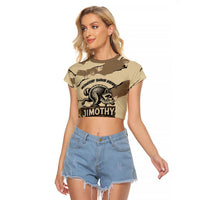 Personalized Jimothy the Raccoon Raglan Cropped T Shirt Midnight Snack Patrol