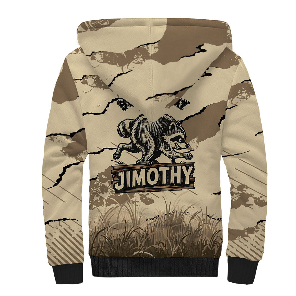 Personalized Jimothy the Raccoon Sherpa Hoodie Midnight Snack Patrol