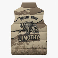Personalized Jimothy the Raccoon Sleeveless Puffer Jacket Midnight Snack Patrol