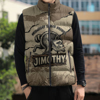 Personalized Jimothy the Raccoon Sleeveless Puffer Jacket Midnight Snack Patrol