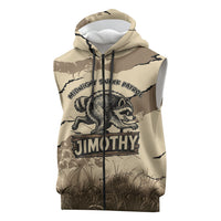 Personalized Jimothy the Raccoon Sleeveless Zip Hoodie Midnight Snack Patrol