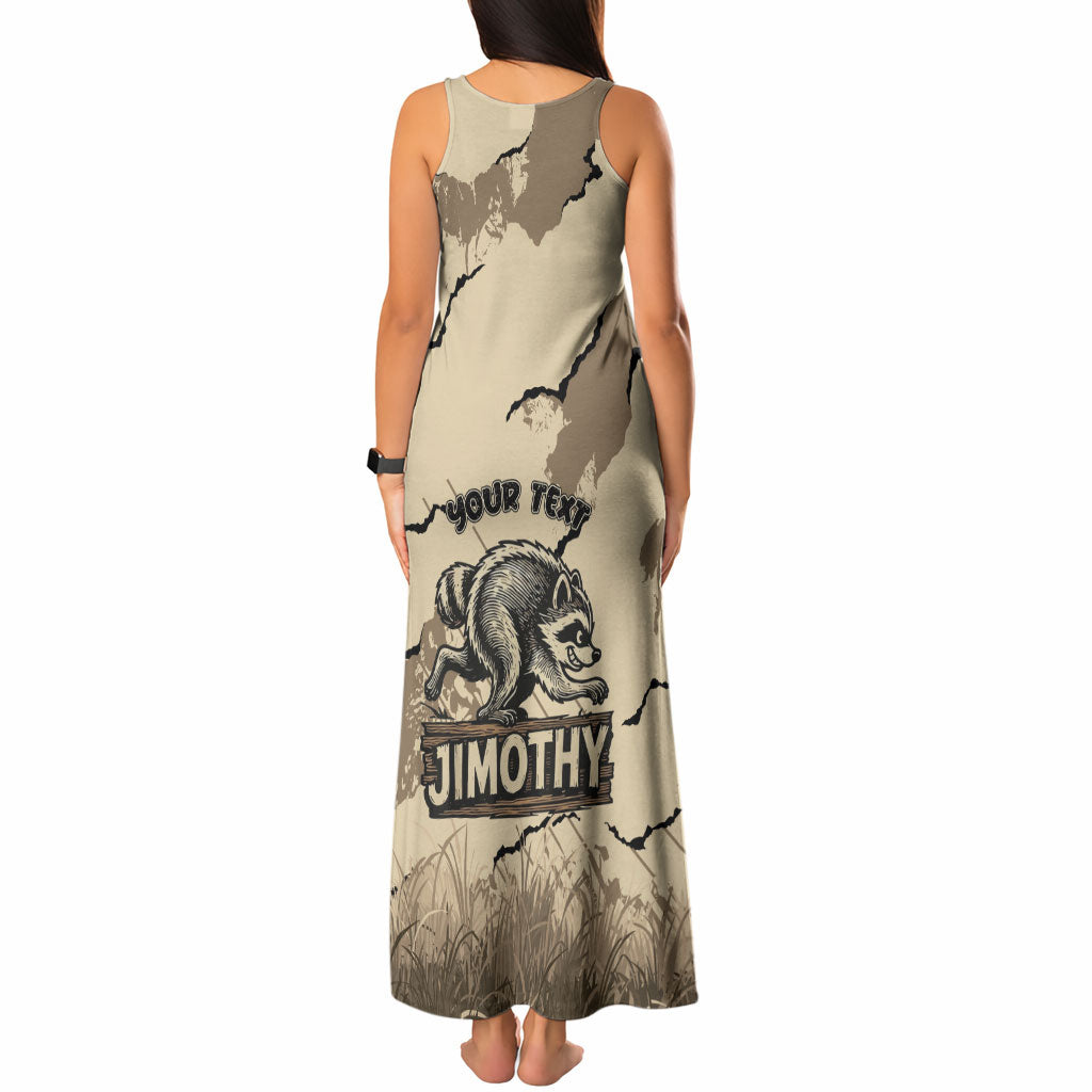 Personalized Jimothy the Raccoon Tank Maxi Dress Midnight Snack Patrol