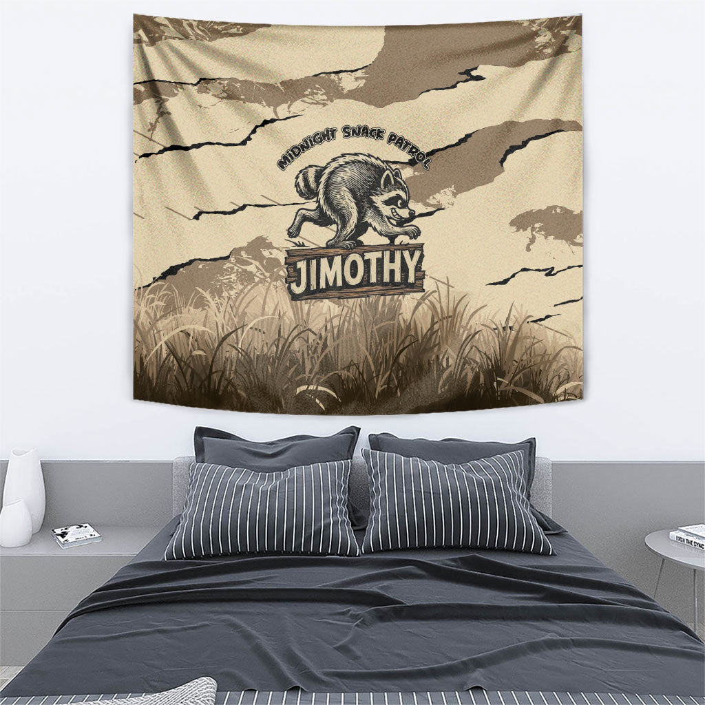 Jimothy the Raccoon Tapestry Midnight Snack Patrol
