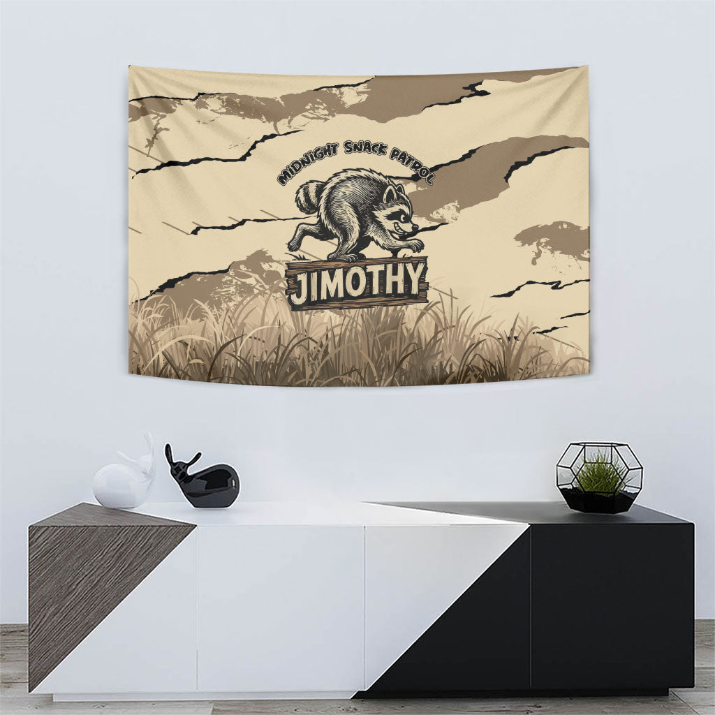 Jimothy the Raccoon Tapestry Midnight Snack Patrol