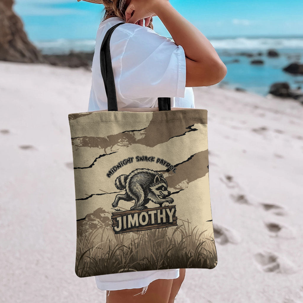 Jimothy the Raccoon Tote Bag Midnight Snack Patrol