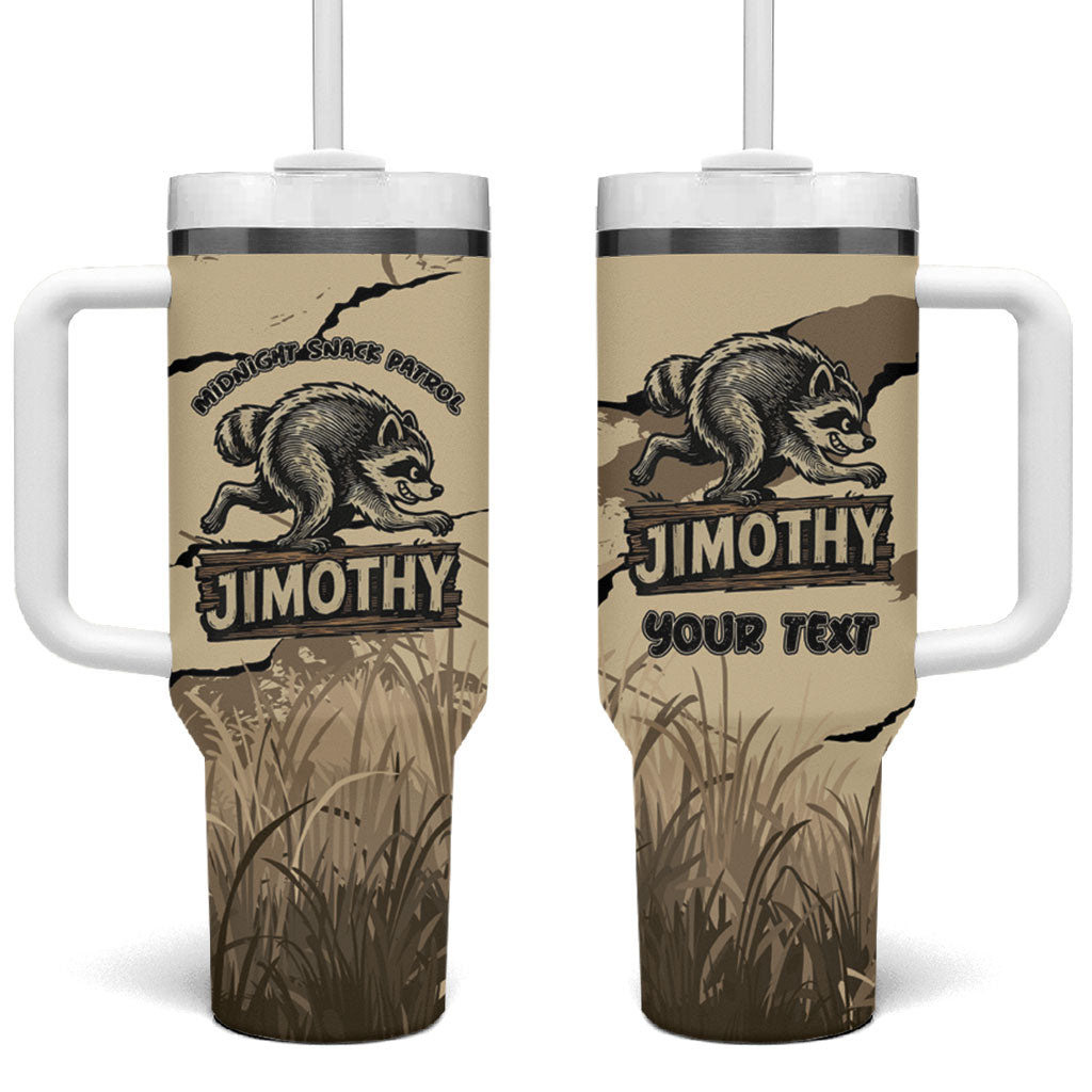 Personalized Jimothy the Raccoon Tumbler With Handle Midnight Snack Patrol