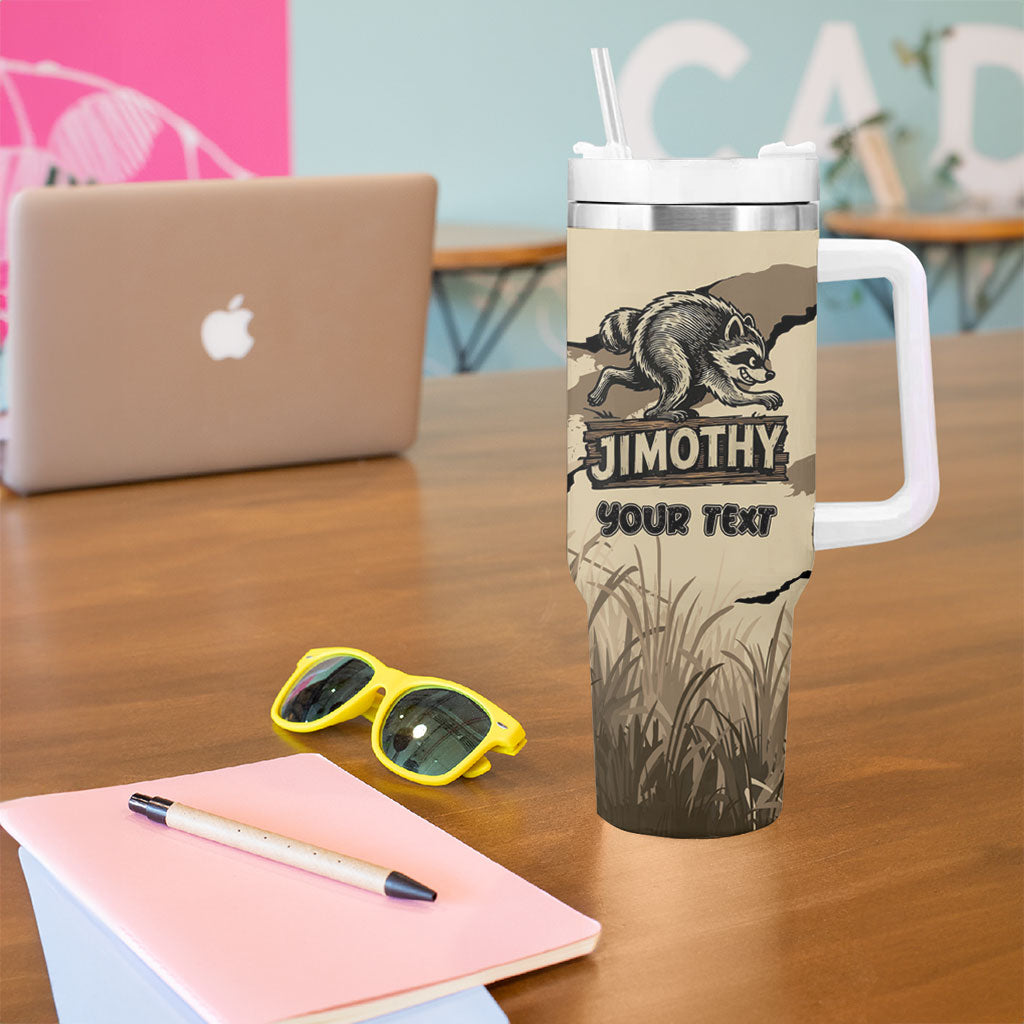 Personalized Jimothy the Raccoon Tumbler With Handle Midnight Snack Patrol