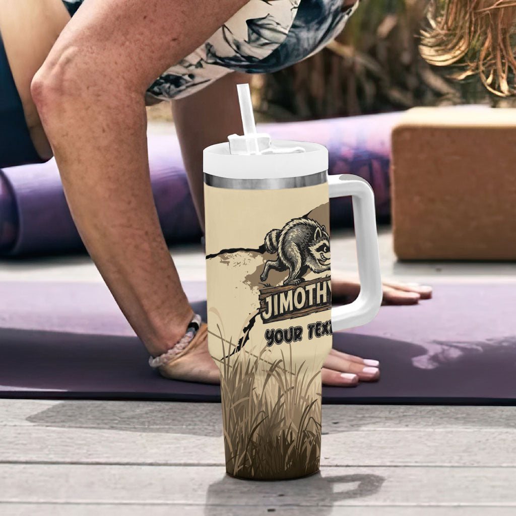 Personalized Jimothy the Raccoon Tumbler With Handle Midnight Snack Patrol