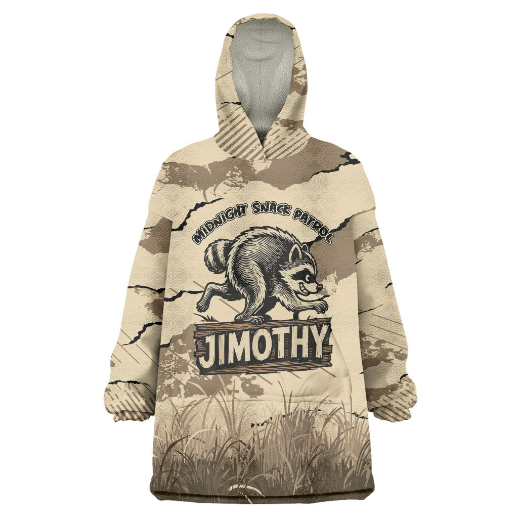 Personalized Jimothy the Raccoon Wearable Blanket Hoodie Midnight Snack Patrol