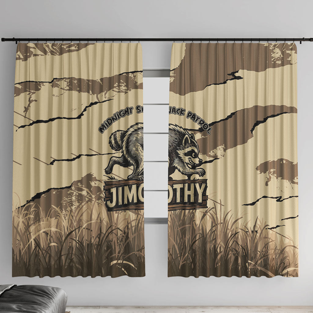 Jimothy the Raccoon Window Curtain Midnight Snack Patrol