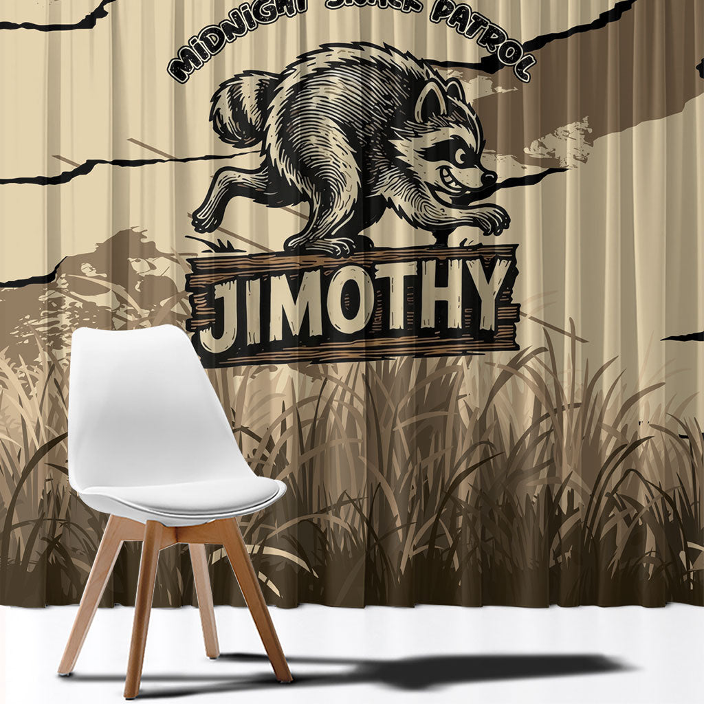 Jimothy the Raccoon Window Curtain Midnight Snack Patrol