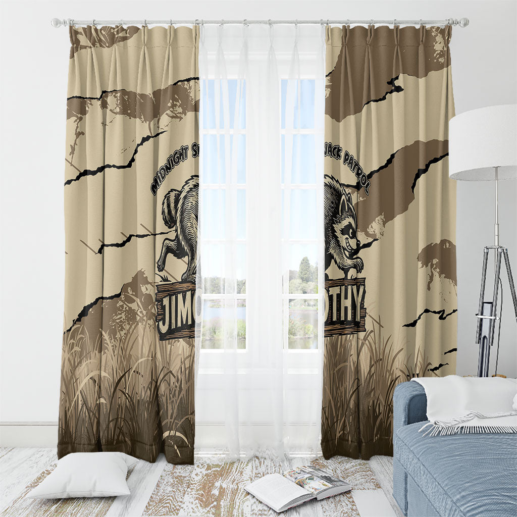 Jimothy the Raccoon Window Curtain Midnight Snack Patrol