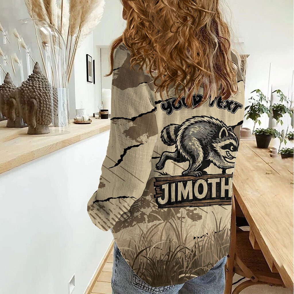 Personalized Jimothy the Raccoon Women Casual Shirt Midnight Snack Patrol