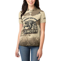 Personalized Jimothy the Raccoon Women Polo Shirt Midnight Snack Patrol