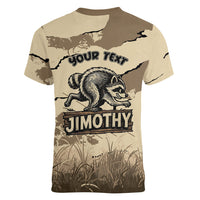 Personalized Jimothy the Raccoon Women V-Neck T-Shirt Midnight Snack Patrol