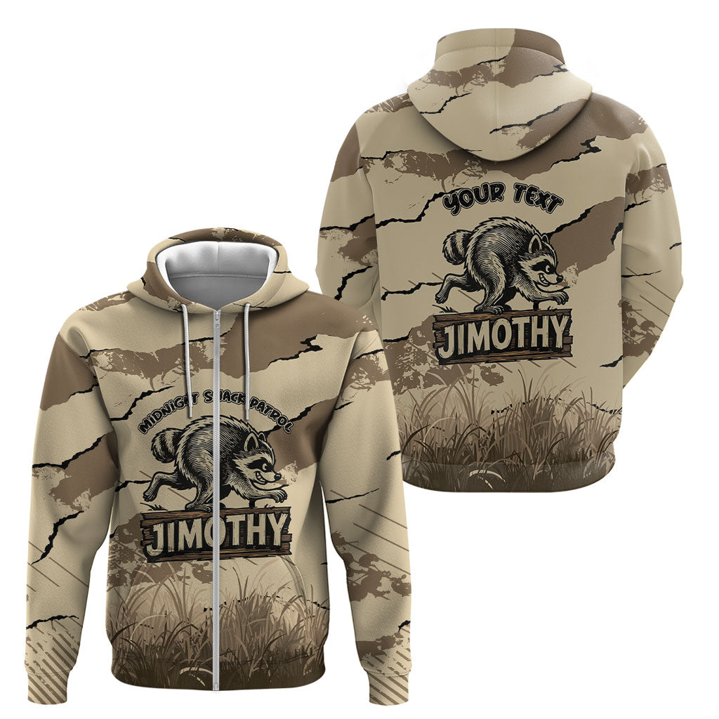 Personalized Jimothy the Raccoon Zip Hoodie Midnight Snack Patrol