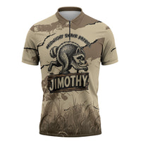 Personalized Jimothy the Raccoon Zipper Polo Shirt Midnight Snack Patrol