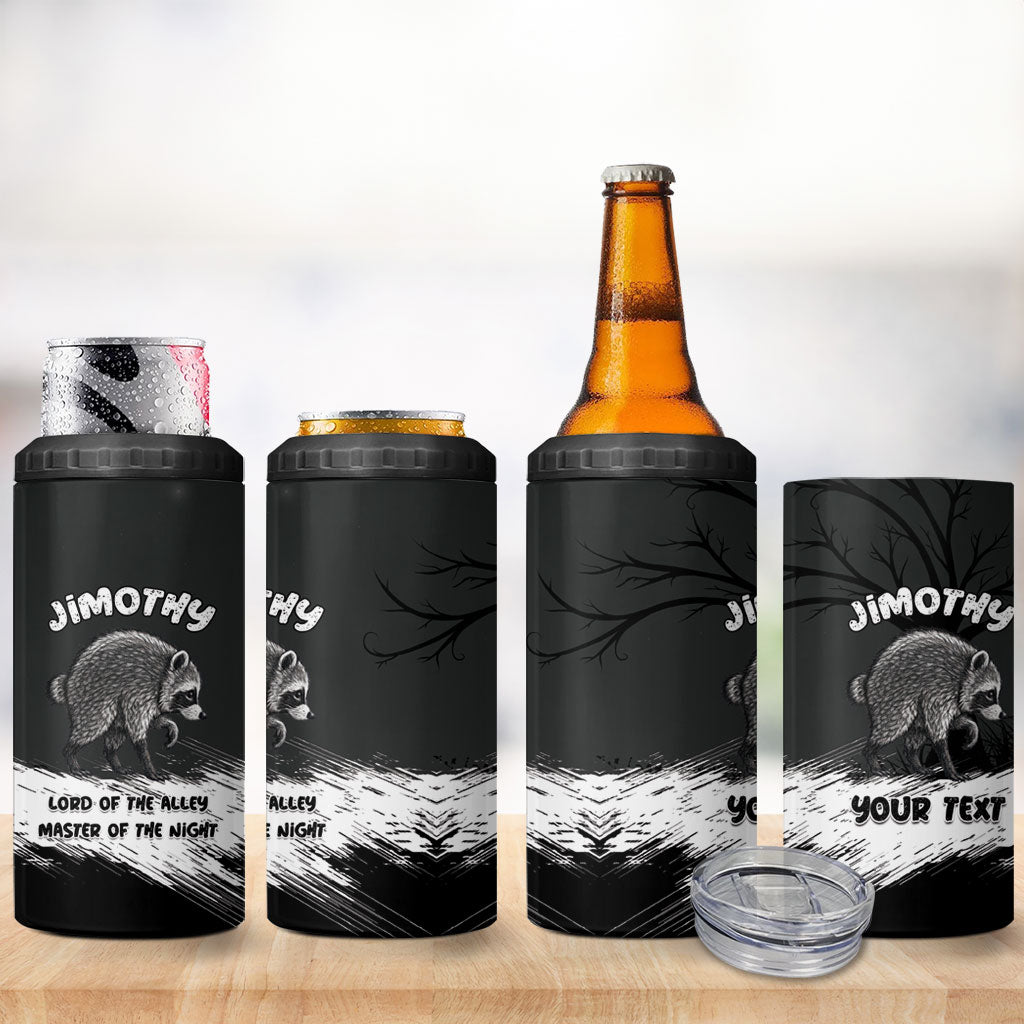 Personalized Jimothy Raccoon Seattle 2026 4 in 1 Can Cooler Tumbler Lord Of The Alley Master Of The Night