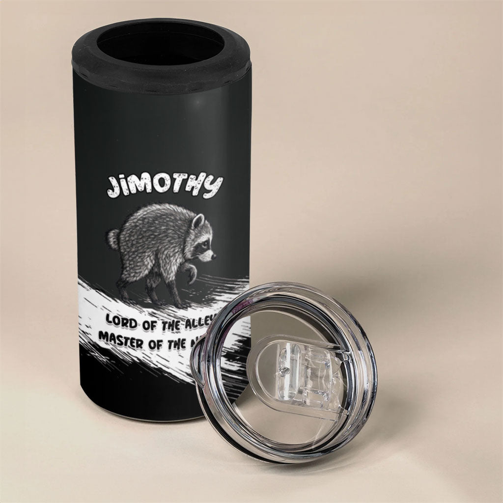 Personalized Jimothy Raccoon Seattle 2026 4 in 1 Can Cooler Tumbler Lord Of The Alley Master Of The Night