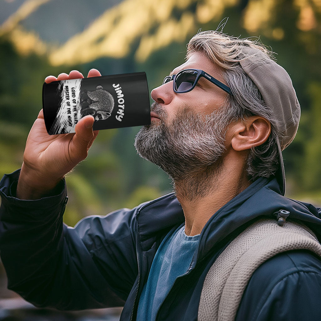 Personalized Jimothy Raccoon Seattle 2026 4 in 1 Can Cooler Tumbler Lord Of The Alley Master Of The Night