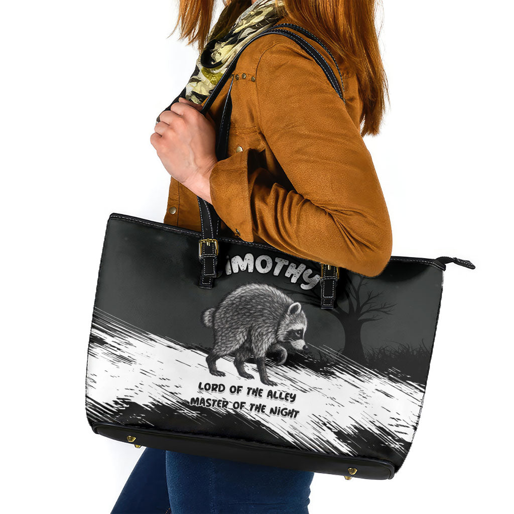 Jimothy Raccoon Seattle 2026 Leather Tote Bag Lord Of The Alley Master Of The Night