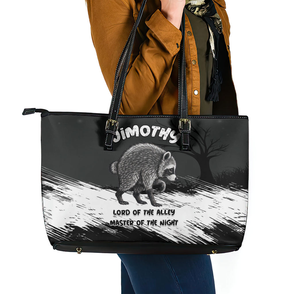 Jimothy Raccoon Seattle 2026 Leather Tote Bag Lord Of The Alley Master Of The Night