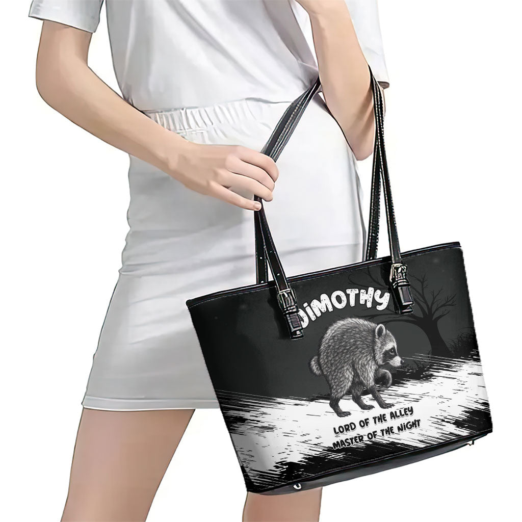 Jimothy Raccoon Seattle 2026 Leather Tote Bag Lord Of The Alley Master Of The Night