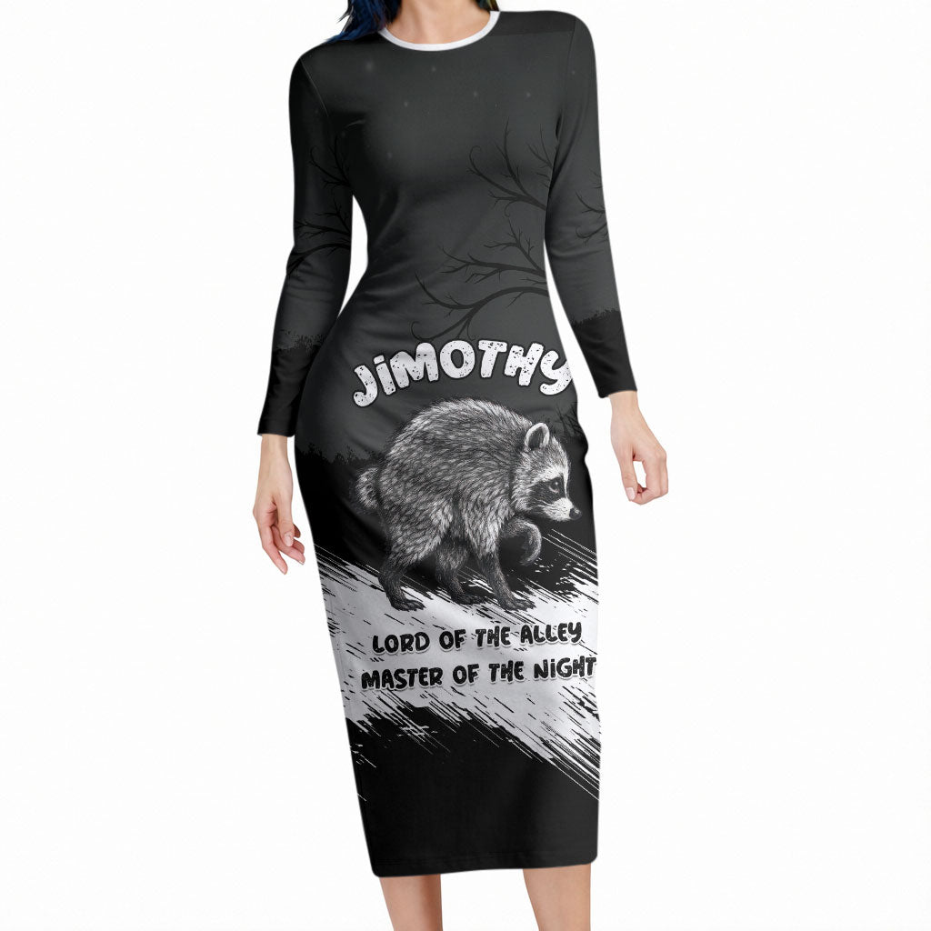 Personalized Jimothy Raccoon Seattle 2026 Long Sleeve Bodycon Dress Lord Of The Alley Master Of The Night