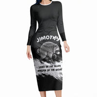 Personalized Jimothy Raccoon Seattle 2026 Long Sleeve Bodycon Dress Lord Of The Alley Master Of The Night