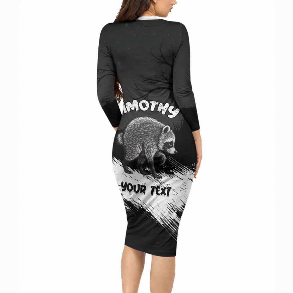 Personalized Jimothy Raccoon Seattle 2026 Long Sleeve Bodycon Dress Lord Of The Alley Master Of The Night