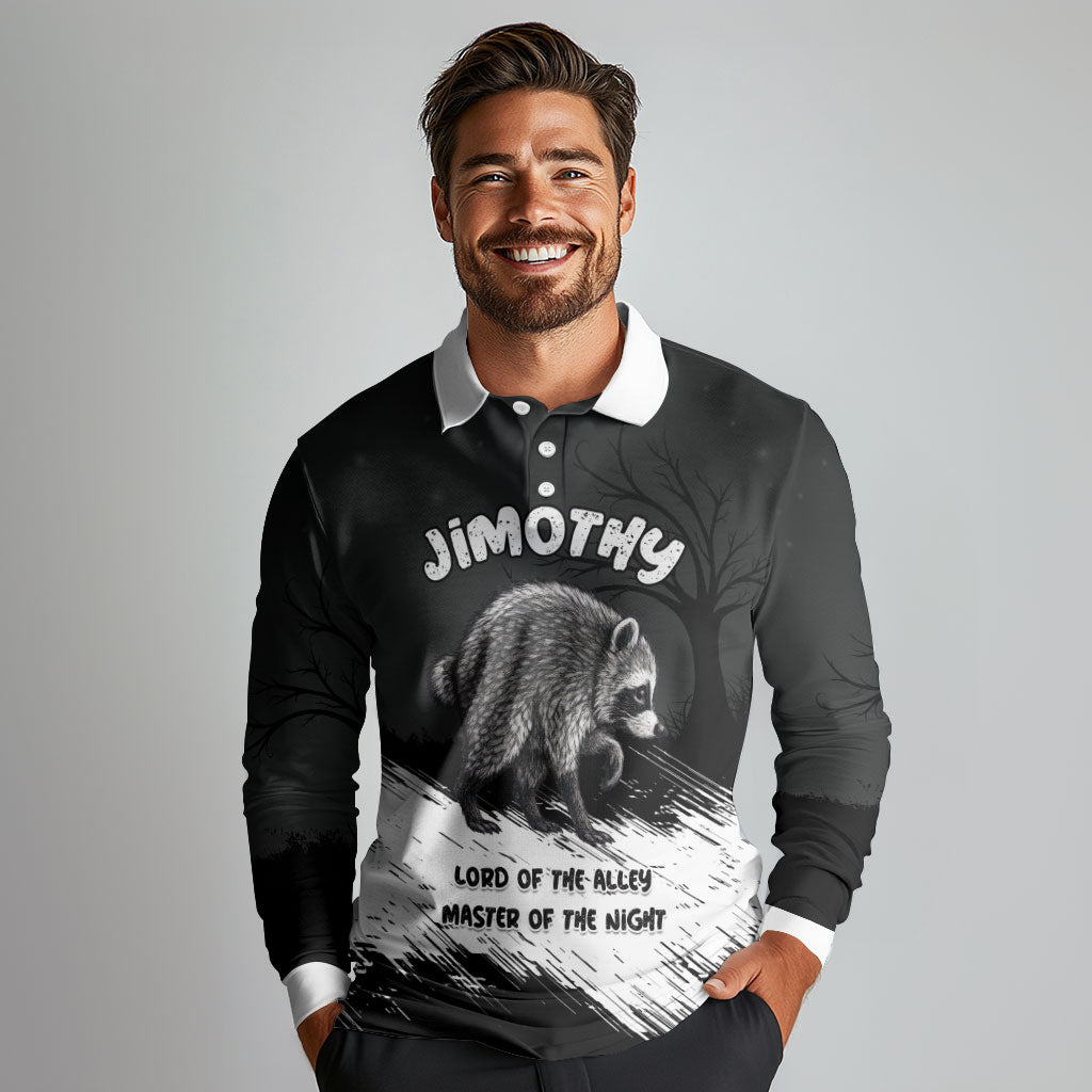 Personalized Jimothy Raccoon Seattle 2026 Long Sleeve Polo Shirt Lord Of The Alley Master Of The Night