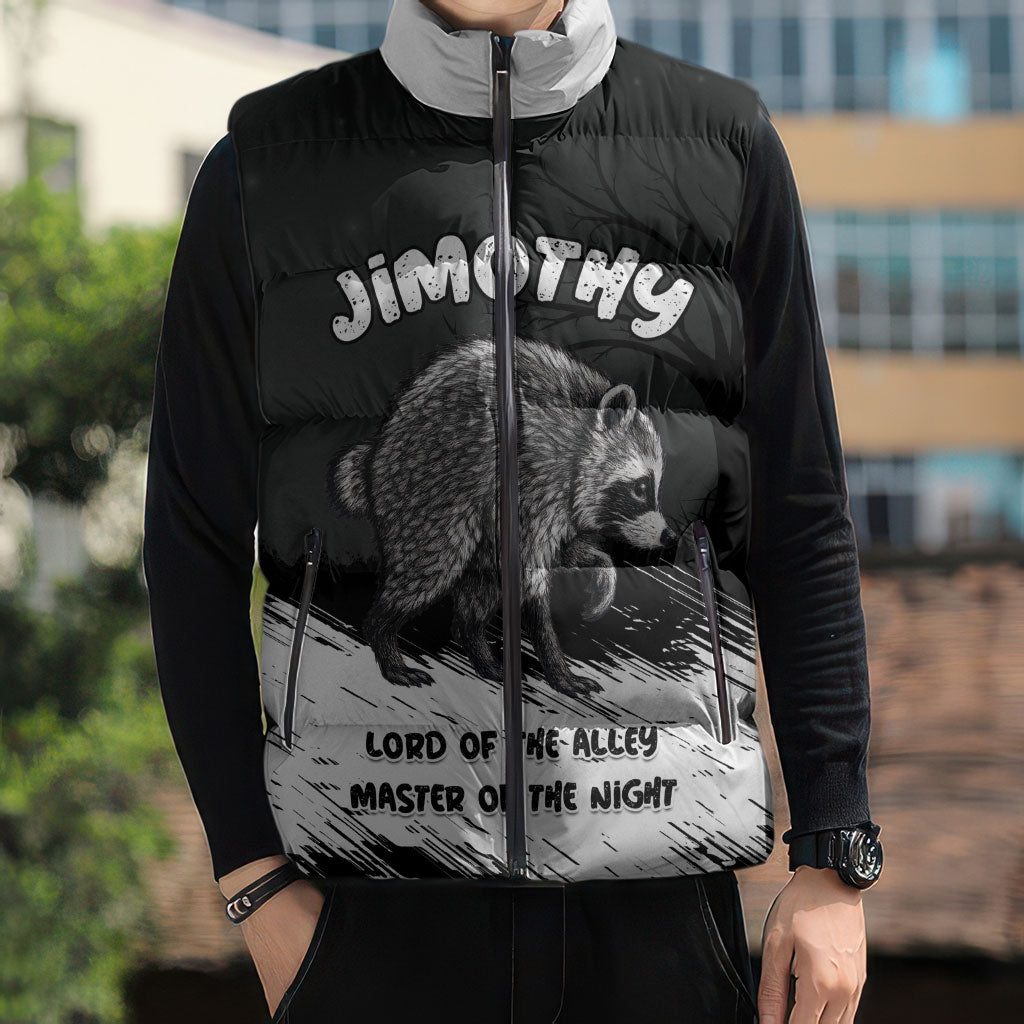 Personalized Jimothy Raccoon Seattle 2026 Sleeveless Puffer Jacket Lord Of The Alley Master Of The Night