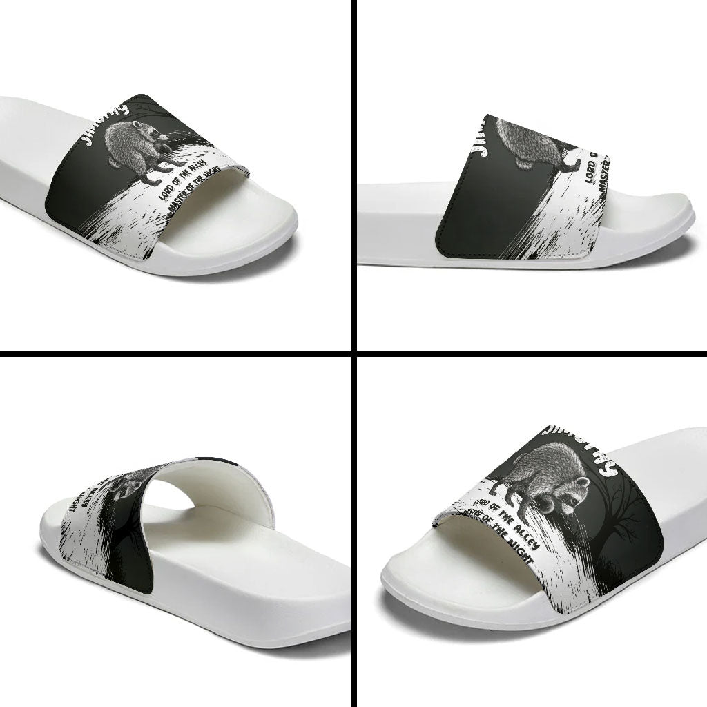 Jimothy Raccoon Seattle 2026 Slide Sandals Lord Of The Alley Master Of The Night