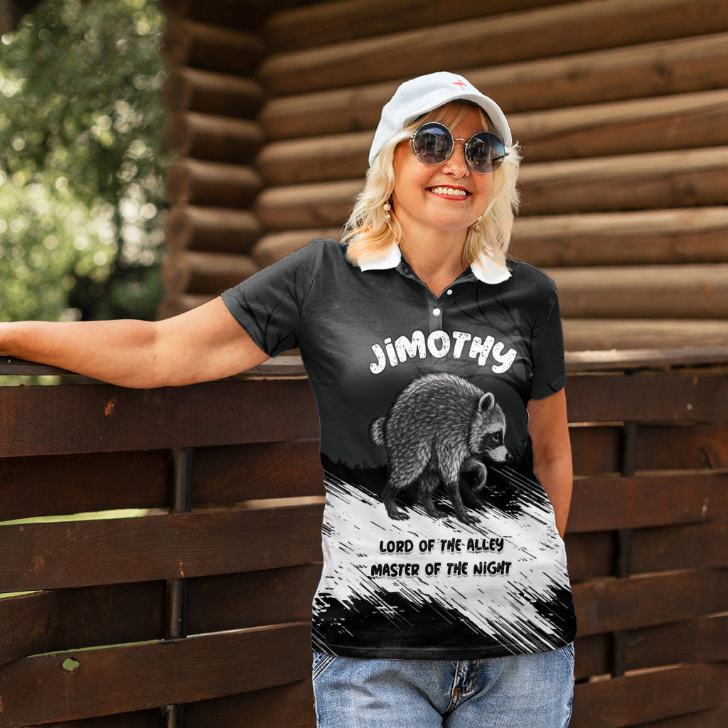 Personalized Jimothy Raccoon Seattle 2026 Women Polo Shirt Lord Of The Alley Master Of The Night