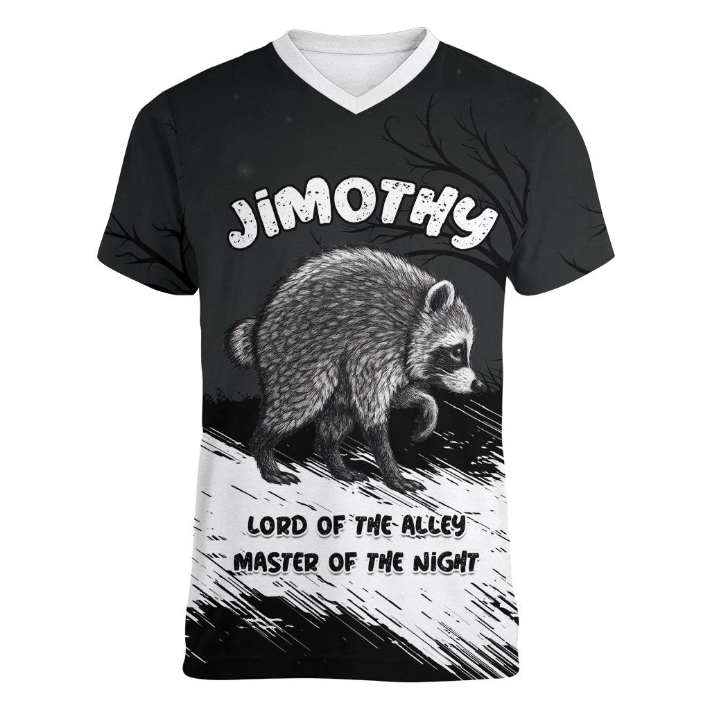 Personalized Jimothy Raccoon Seattle 2026 Women V-Neck T-Shirt Lord Of The Alley Master Of The Night