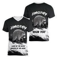 Personalized Jimothy Raccoon Seattle 2026 Women V-Neck T-Shirt Lord Of The Alley Master Of The Night