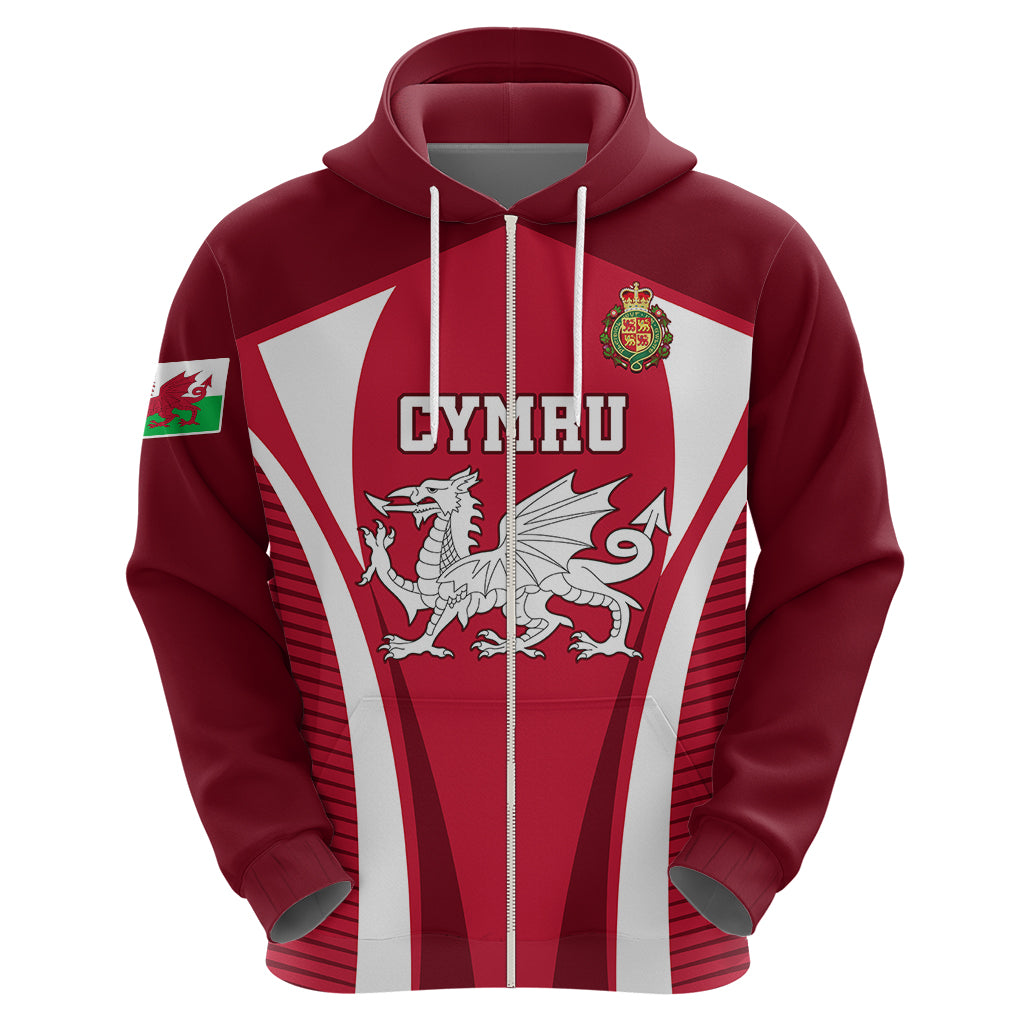 Wales Rugby Hoodie Three Feathers Dragon 2023 World Cup - Wonder Print Shop