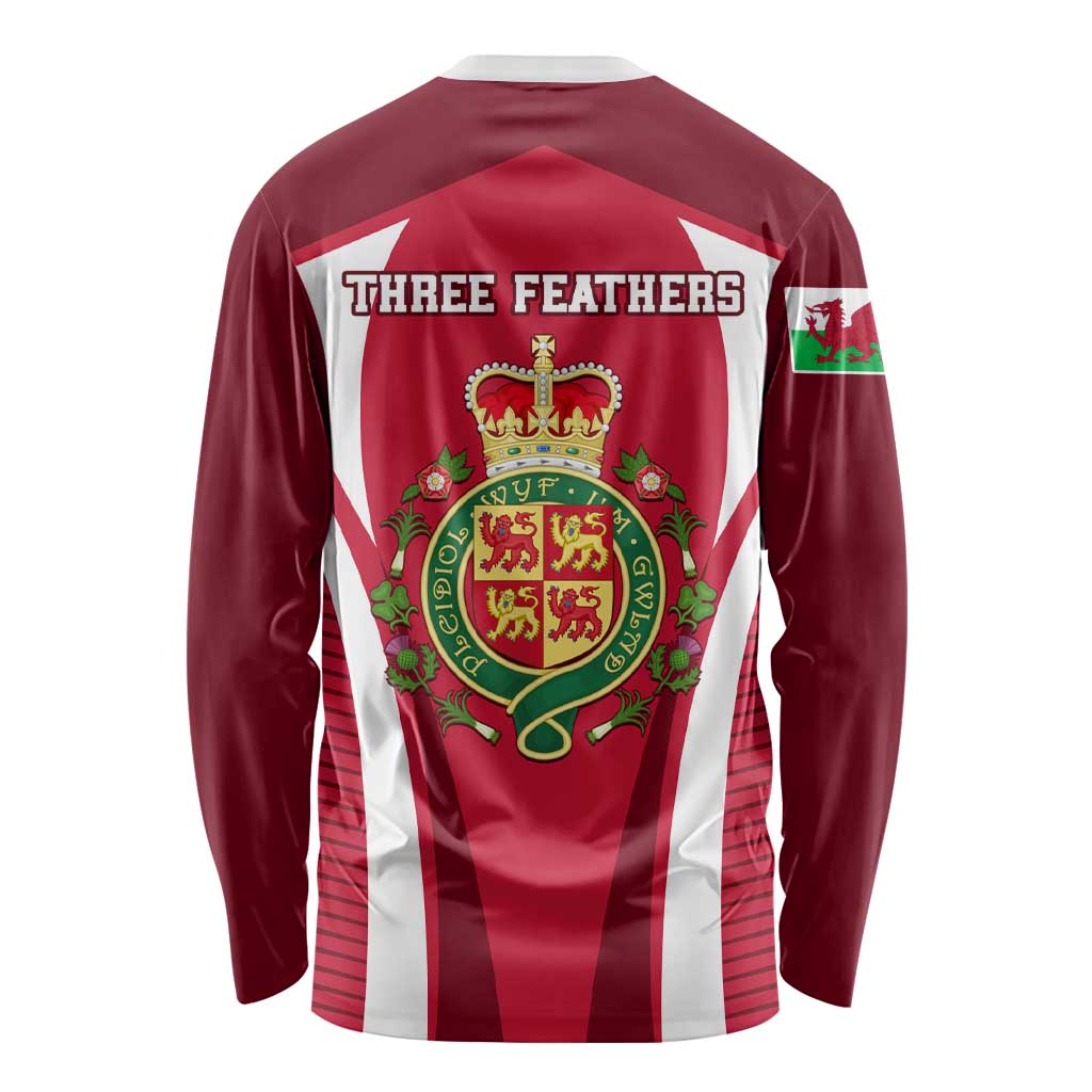 Wales Rugby Long Sleeve Shirt Three Feathers Dragon 2023 World Cup LT01