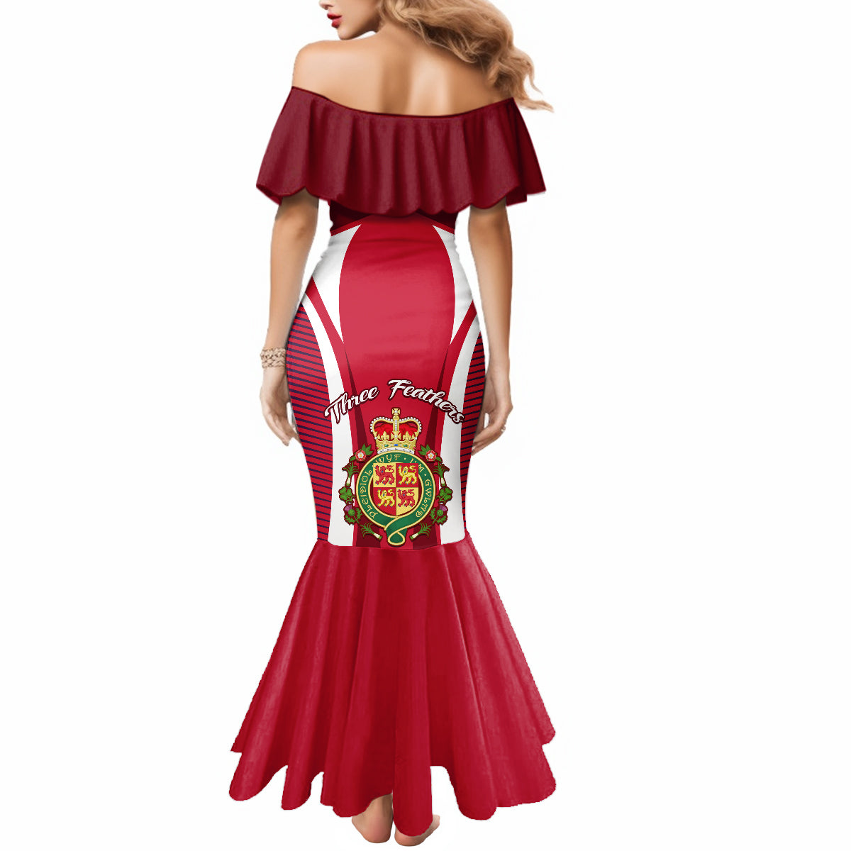 Wales Rugby Mermaid Dress Three Feathers Dragon 2023 World Cup - Wonder Print Shop
