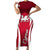 Wales Rugby Short Sleeve Bodycon Dress Three Feathers Dragon 2023 World Cup - Wonder Print Shop