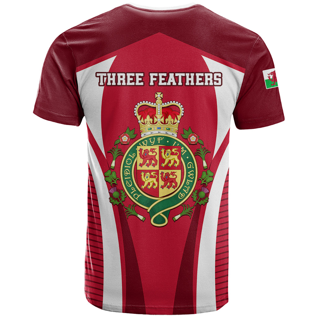 Wales Rugby T Shirt Three Feathers Dragon 2023 World Cup - Wonder Print Shop